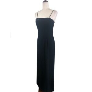 Bob Mackie Boutique Black Maxi Dress Sleeveless Evening Gown Cocktail Y2K Size 8